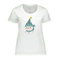 thumbnail image 1 of Inktastic Cute Christmas Snowman in Blue Hat and Scarf Women's Plus Size T-Shirt, 1 of 5