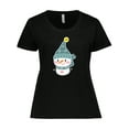 thumbnail image 1 of Inktastic Cute Christmas Snowman in Blue Hat and Scarf Women's Plus Size T-Shirt, 1 of 5