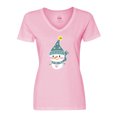 thumbnail image 1 of Inktastic Cute Christmas Snowman in Blue Hat and Scarf Women's V-Neck T-Shirt, 1 of 5