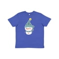 thumbnail image 1 of Inktastic Cute Christmas Snowman in Blue Hat and Scarf Youth T-Shirt, 1 of 5