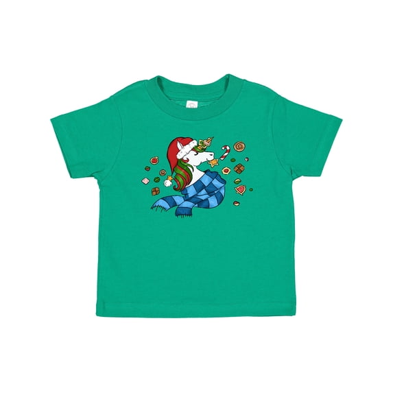 Inktastic Cute Christmas Unicorn with Cookies Boys or Girls Baby T-Shirt