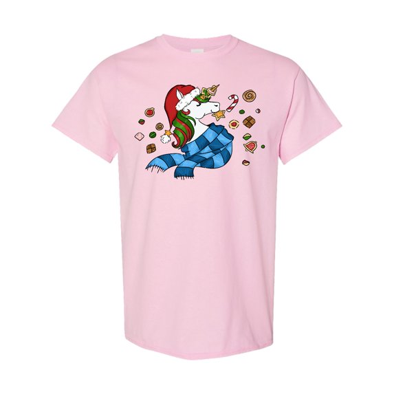 Inktastic Cute Christmas Unicorn with Cookies T-Shirt