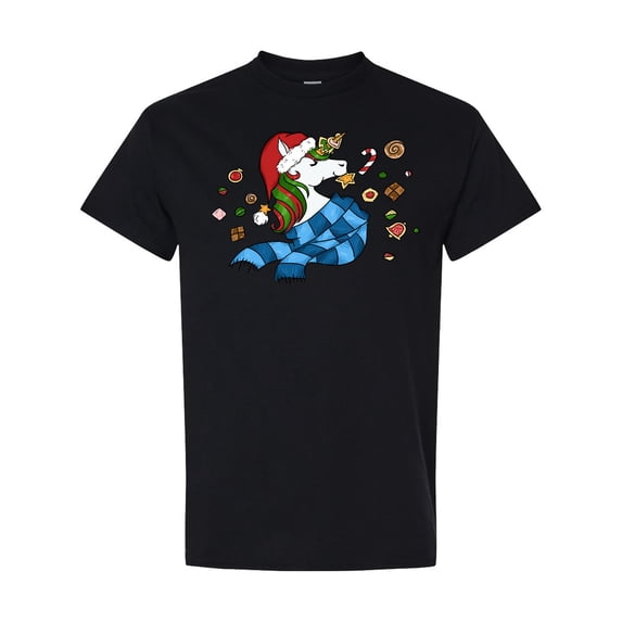 Inktastic Cute Christmas Unicorn with Cookies T-Shirt