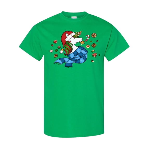 Inktastic Cute Christmas Unicorn with Cookies T-Shirt