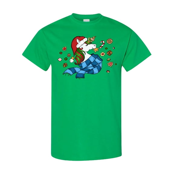 Inktastic Cute Christmas Unicorn with Cookies T-Shirt