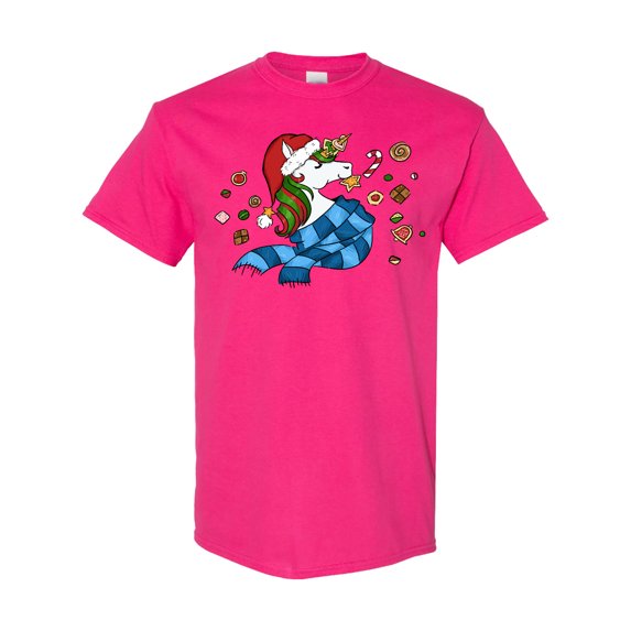 Inktastic Cute Christmas Unicorn with Cookies T-Shirt