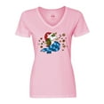 thumbnail image 1 of Inktastic Cute Christmas Unicorn with Cookies Women's V-Neck T-Shirt, 1 of 5