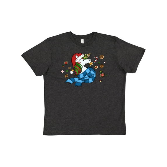 Inktastic Cute Christmas Unicorn with Cookies Youth T-Shirt