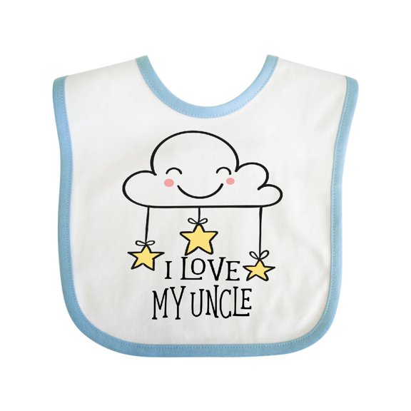 Inktastic Cute Cloud Doodle I Love My Uncle Boys or Girls Baby Bib