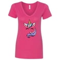thumbnail image 1 of Inktastic Cute Colorful Galaxy Unicorn Women's V-Neck T-Shirt, 1 of 5