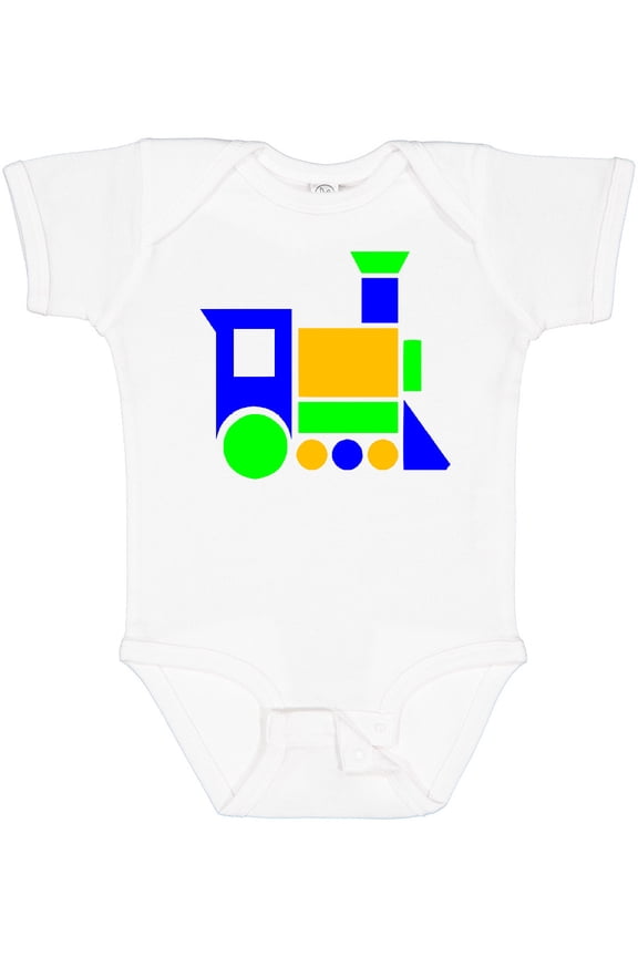 Cute Colorful Train Boys or Girls Baby Bodysuit