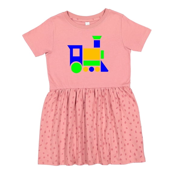 Inktastic Cute Colorful Train Girls Toddler Dress