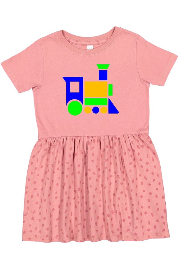 Cute Colorful Train Girls Toddler Dress