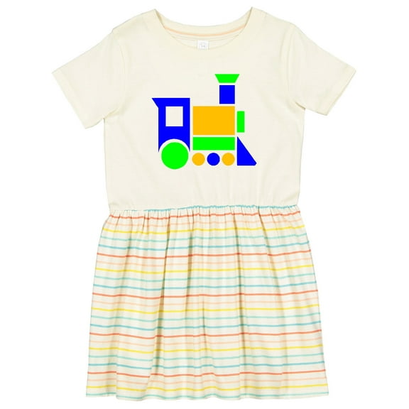 Inktastic Cute Colorful Train Girls Toddler Dress