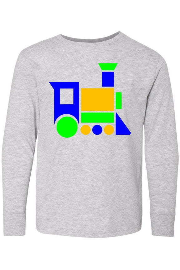 Cute Colorful Train Long Sleeve Youth T-Shirt