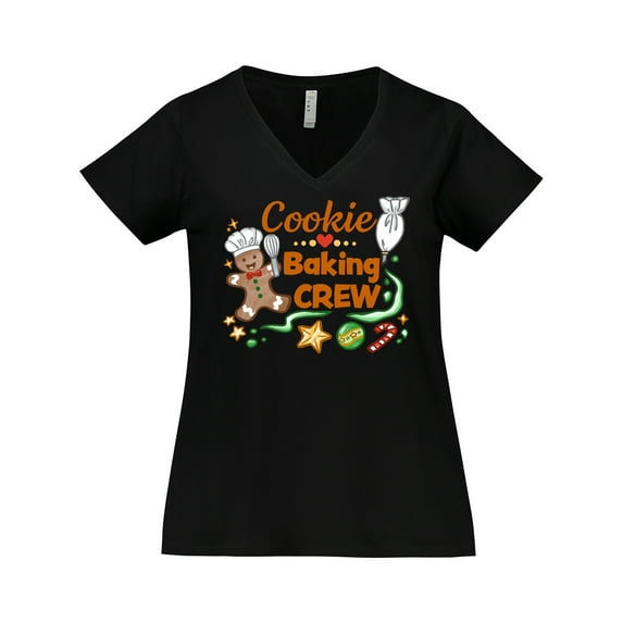 Inktastic Cute Cookie Baking Crew Women's Plus Size V-Neck T-Shirt