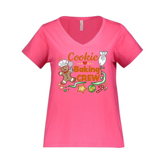 Inktastic Cute Cookie Baking Crew Women's Plus Size V-Neck T-Shirt