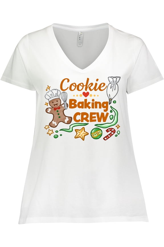 Cute Cookie Baking Crew Women's Plus Size V-Neck T-Shirt
