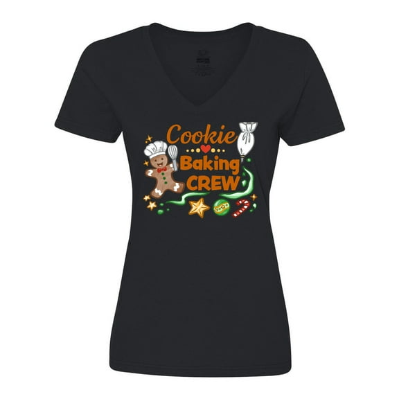 Inktastic Cute Cookie Baking Crew Women's V-Neck T-Shirt
