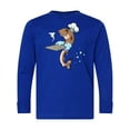 thumbnail image 1 of Inktastic Cute Cookie Cutter Baker Shark with Cookies Long Sleeve Youth T-Shirt, 1 of 5