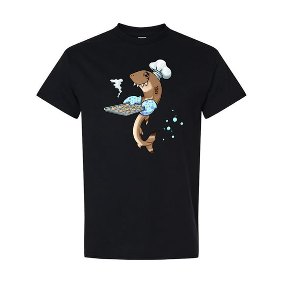 Inktastic Cute Cookie Cutter Baker Shark with Cookies T-Shirt