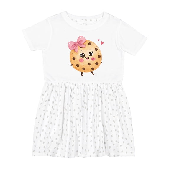 Inktastic Cute Cookie with Pink Bow Girls Toddler Dress