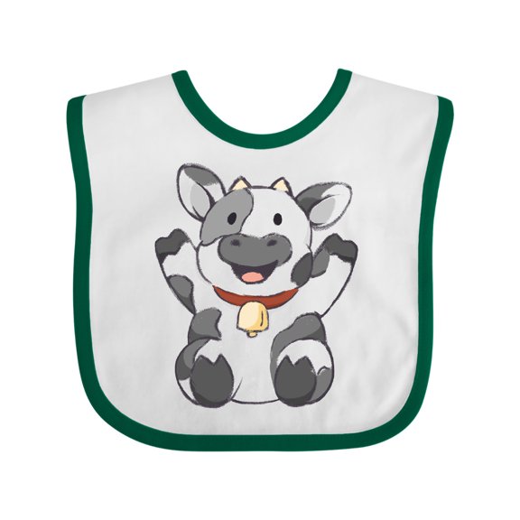 Inktastic Cute Cow Boys or Girls Baby Bib