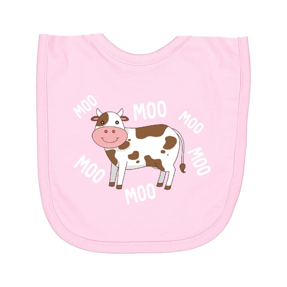 Inktastic Cute Cow Moo Farm Animal Newborn Bib