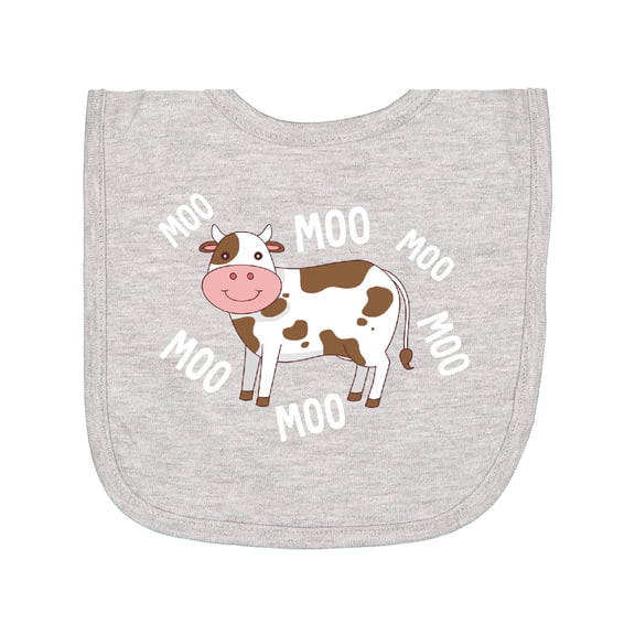 Inktastic Cute Cow Moo Farm Animal Newborn Bib