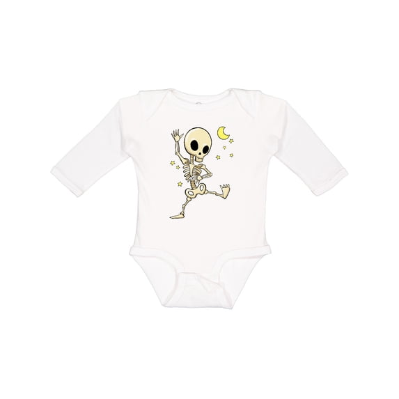 Inktastic Cute Dancing Skeleton Boys or Girls Long Sleeve Baby Bodysuit