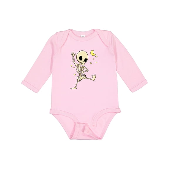 Inktastic Cute Dancing Skeleton Boys or Girls Long Sleeve Baby Bodysuit