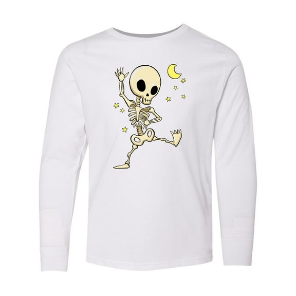 Inktastic Cute Dancing Skeleton Long Sleeve Youth T-Shirt