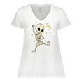 thumbnail image 1 of Inktastic Cute Dancing Skeleton Women's Plus Size V-Neck T-Shirt, 1 of 5