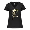 thumbnail image 1 of Inktastic Cute Dancing Skeleton Women's Plus Size V-Neck T-Shirt, 1 of 5