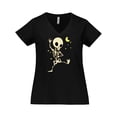 thumbnail image 1 of Inktastic Cute Dancing Skeleton Women's Plus Size V-Neck T-Shirt, 1 of 5