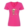 thumbnail image 1 of Inktastic Cute Dancing Skeleton Women's V-Neck T-Shirt, 1 of 5