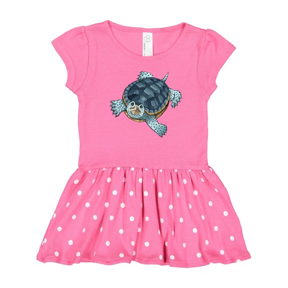 Inktastic Cute Diamondback Terrapin Turtle Girls Toddler Dress