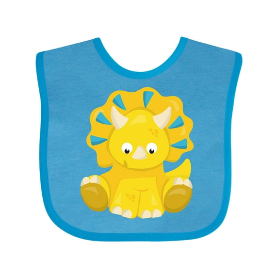 Inktastic Cute Dinosaur, Baby Dinosaur, Dino, Triceratops Boys or Girls Baby Bib