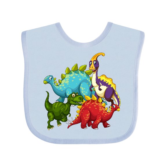 Inktastic Cute Dinosaurs Boys or Girls Baby Bib