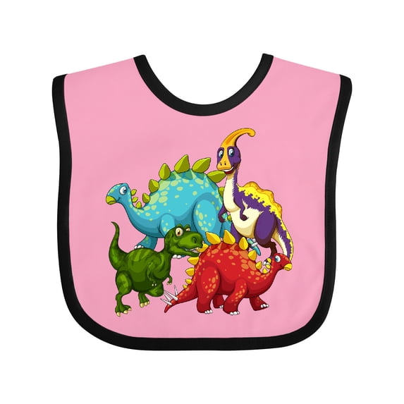 Inktastic Cute Dinosaurs Boys or Girls Baby Bib