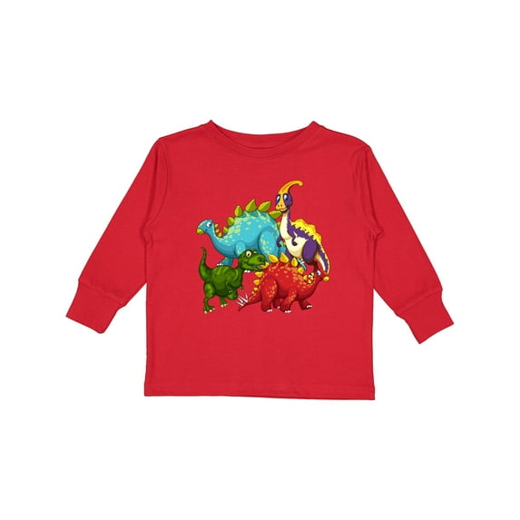 Inktastic Cute Dinosaurs Boys or Girls Long Sleeve Toddler T-Shirt