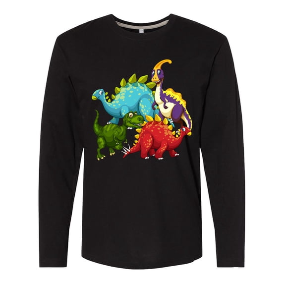 Inktastic Cute Dinosaurs Long Sleeve T-Shirt