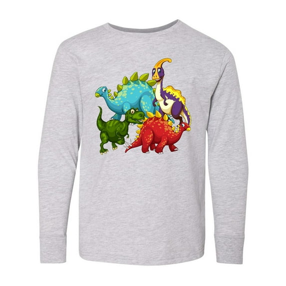 Inktastic Cute Dinosaurs Long Sleeve Youth T-Shirt