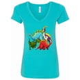 thumbnail image 1 of Inktastic Cute Dinosaurs Women's V-Neck T-Shirt, 1 of 5