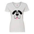 thumbnail image 1 of Inktastic Cute Dog Face Women's V-Neck T-Shirt, 1 of 5