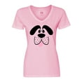 thumbnail image 1 of Inktastic Cute Dog Face Women's V-Neck T-Shirt, 1 of 5