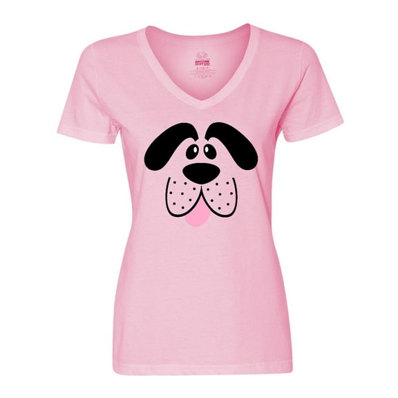 Inktastic Cute Dog Face Women's V-Neck T-Shirt