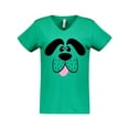 thumbnail image 1 of Inktastic Cute Dog Face Women's V-Neck T-Shirt, 1 of 5