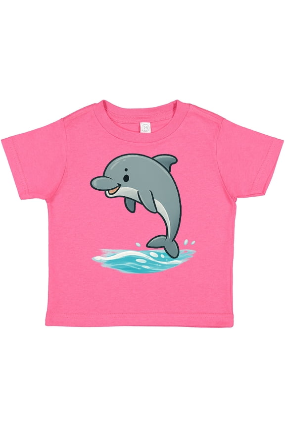 Cute Dolphin Splashing in Water Boys or Girls Toddler T-Shirt