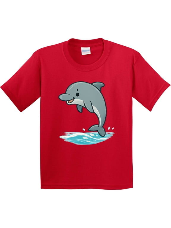 Cute Dolphin Splashing in Water Youth T-Shirt